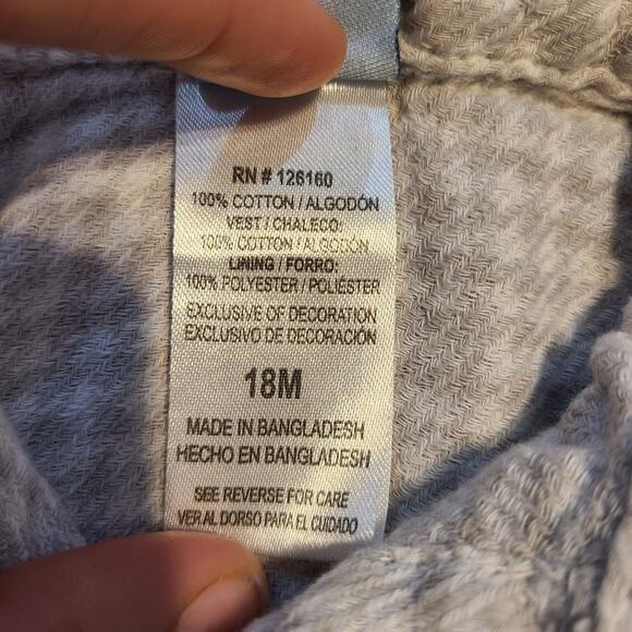 Little lad 18 month button down shirt with vest overlay - Picture 5 of 6